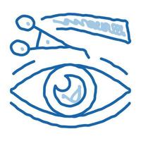 Augenlidchirurgie Werkzeug Doodle Symbol handgezeichnete Abbildung vektor