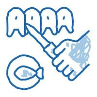 Fisch schneiden Doodle Symbol handgezeichnete Abbildung vektor