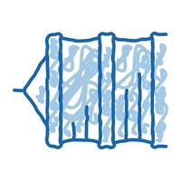 Fischernetz doodle Symbol handgezeichnete Abbildung vektor