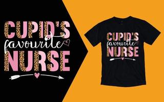 cupid favorit sjuksköterska t skjorta, sjuksköterska valentines dag t skjorta vektor