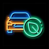 elektro-öko-auto-neon-leuchten-symbol-illustration vektor