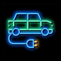 elektroauto ladesteckdose neonglühen symbol illustration vektor