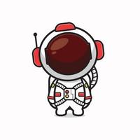söt astronaut karaktär tecknad serie ikon illustration vektor