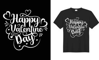 happy valentinstag paar typografie t-shirt design vektorvorlage. fröhlichen Valentinstag vektor