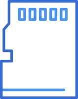 Speichern Sie das Technologiesymbol mit blauem Duotone-Stil. Datenverarbeitung, Diagramm, Download, Datei, Ordner, Grafik, Laptop . Vektor-Illustration vektor