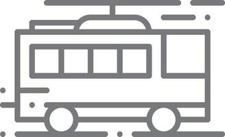 Trolleybus-Transport-Symbol Menschen-Symbole mit schwarzem Umriss-Stil. fahrzeug, symbol, transport, linie, umriss, reise, automobil, bearbeitbar, piktogramm, isoliert, flach. Vektor-Illustration vektor