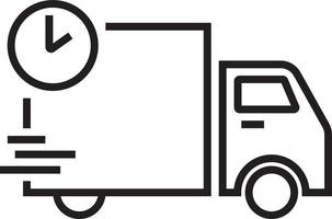 snabb leverans service ikon med svart översikt stil. relaterad till beställa spårning, leverans Hem, lager, lastbil, skoter, kurir och frakt ikoner. frakt symbol. vektor illustration