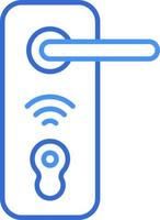 Smartlock-Technologie-Symbol mit blauem Duotone-Stil. Datenverarbeitung, Diagramm, Download, Datei, Ordner, Grafik, Laptop . Vektor-Illustration vektor