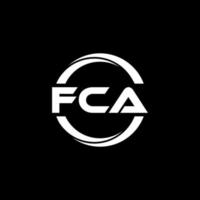 fca brev logotyp design i illustration. vektor logotyp, kalligrafi mönster för logotyp, affisch, inbjudan, etc.