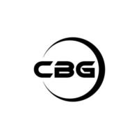 cbg brev logotyp design i illustration. vektor logotyp, kalligrafi mönster för logotyp, affisch, inbjudan, etc.