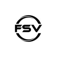 fsv brev logotyp design i illustration. vektor logotyp, kalligrafi mönster för logotyp, affisch, inbjudan, etc.