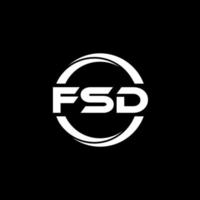 fsd-Brief-Logo-Design in Abbildung. Vektorlogo, Kalligrafie-Designs für Logo, Poster, Einladung usw. vektor