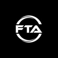 fta brev logotyp design i illustration. vektor logotyp, kalligrafi mönster för logotyp, affisch, inbjudan, etc.