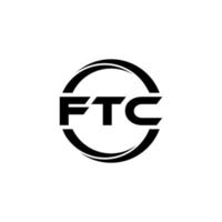 ftc brev logotyp design i illustration. vektor logotyp, kalligrafi mönster för logotyp, affisch, inbjudan, etc.