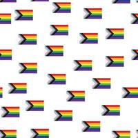 nahtloses muster mit neuer lgbt-flagge, herzen, text, blume und flagge. Schwulenstolz. Monat des Stolzes. Liebe, lgbtq vektor