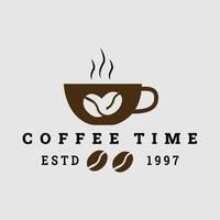 Kaffee-Zeit-Logo-Vektor-Illustration-design vektor