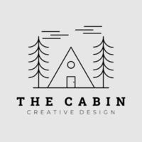 Kabine Linie Kunst Logo Vektor Illustration Design, einfaches Design