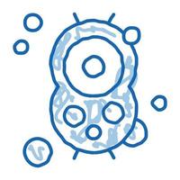 positive bakterium doodle symbol hand gezeichnete illustration vektor