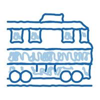 tåg transport klotter ikon hand dragen illustration vektor
