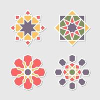 uppsättning av färgrik islamic geometrisk mönster samling vektor
