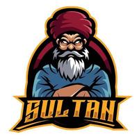 arabisch sultan e sport gaming logo. Sultan-Vektor-E-Sport vektor