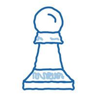 interaktiv barn spel schack klotter ikon hand dragen illustration vektor