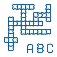 interaktives Kinderspiel Kreuzworträtsel-Doodle-Symbol handgezeichnete Illustration vektor