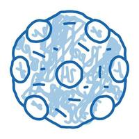 Labor mikroskopisch kleine Bakterium Doodle Symbol handgezeichnete Illustration vektor