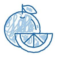 friska mat frukt orange klotter ikon hand dragen illustration vektor