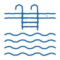 Wasser Schwimmbad Doodle Symbol handgezeichnete Abbildung vektor