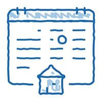Haus kaufen Deal Datum Doodle Symbol handgezeichnete Abbildung vektor