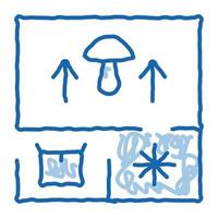 pilzfarm planung gekritzel symbol hand gezeichnete illustration vektor