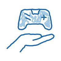 hand halten spiel joystick gekritzel symbol hand gezeichnete illustration vektor