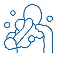 duschen doodle symbol hand gezeichnete illustration vektor