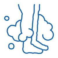 Waschen Sie die Füße mit Seifenschaum-Doodle-Symbol handgezeichnete Illustration vektor