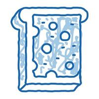 Käse-Sandwich-Doodle-Symbol handgezeichnete Illustration vektor