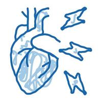 Bluthochdruck-Krankheit-Doodle-Symbol handgezeichnete Illustration vektor