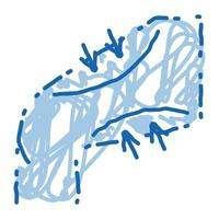 Oberschenkel Fettabsaugung Doodle Symbol handgezeichnete Abbildung vektor