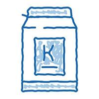 kan av kefir klotter ikon hand dragen illustration vektor