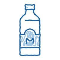 flasche speicher milch doodle symbol hand gezeichnete illustration vektor