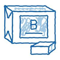 Packung mit Butter doodle Symbol handgezeichnete Abbildung vektor