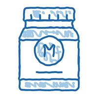 Glas Mayonnaise-Sauce doodle Symbol handgezeichnete Abbildung vektor