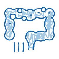 upptäckt av tarm- infektioner klotter ikon hand dragen illustration vektor
