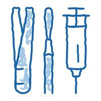 Hand gezeichnete Illustration des Gekritzelsymbols des dermatologischen Behandlungsinstruments vektor