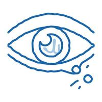 Hautausschlag in der Nähe von Auge Doodle Symbol handgezeichnete Illustration vektor