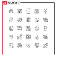 uppsättning av 25 modern ui ikoner symboler tecken för kärlek hängande aning styrelse Hem redigerbar vektor design element