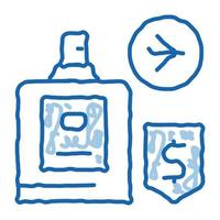 Kosmetik im Duty-Free-Doodle-Symbol handgezeichnete Illustration vektor