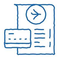 Karte für Zahlung und Check-in im Duty-Free-Doodle-Symbol handgezeichnete Illustration vektor