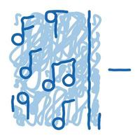 eine seite der musik andere hälfte schweigen gekritzel symbol hand gezeichnete illustration vektor