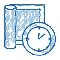 Teppichreinigung Timeout Doodle Symbol handgezeichnete Illustration vektor
